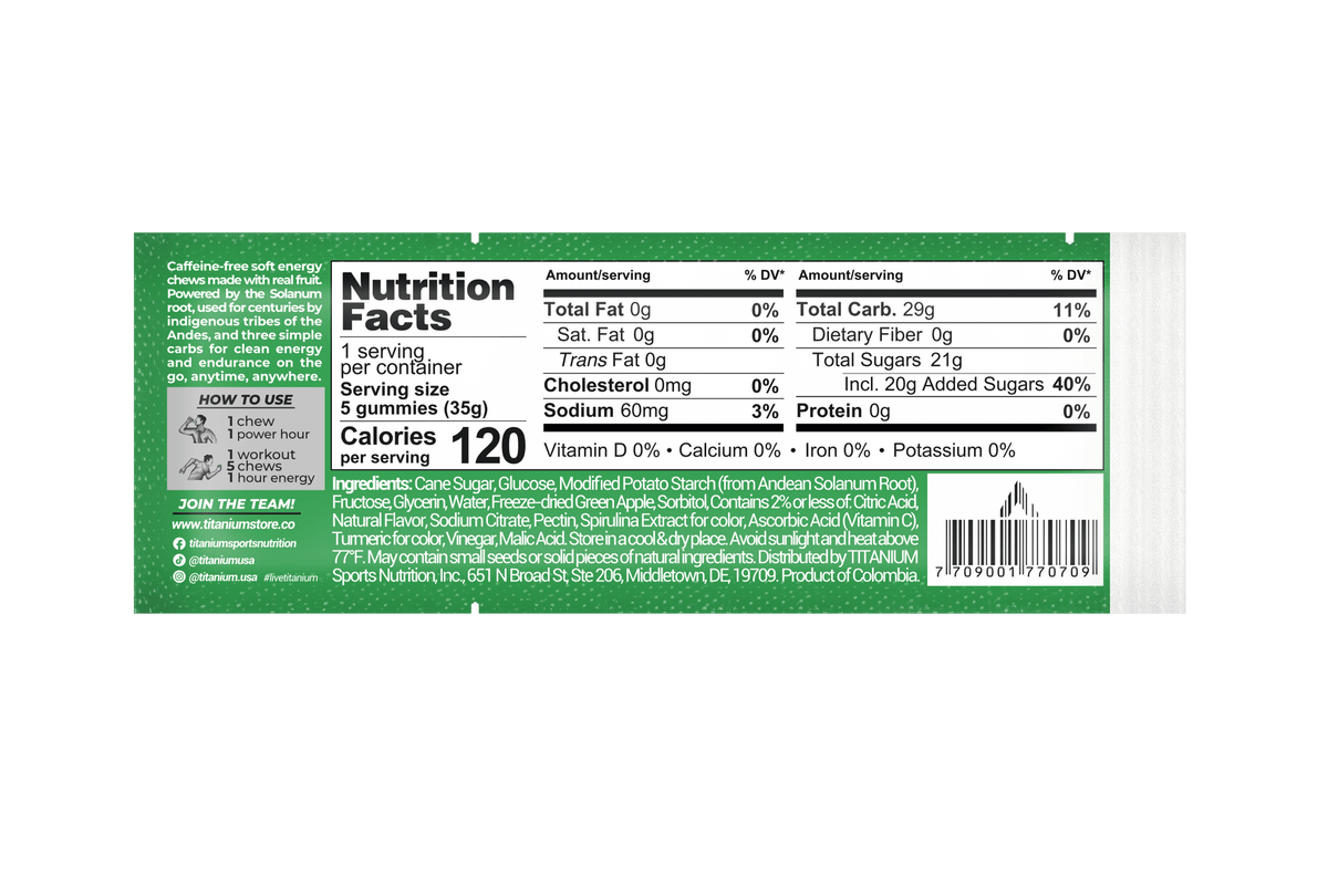 Soft Energy Chews, Andina Green Apple