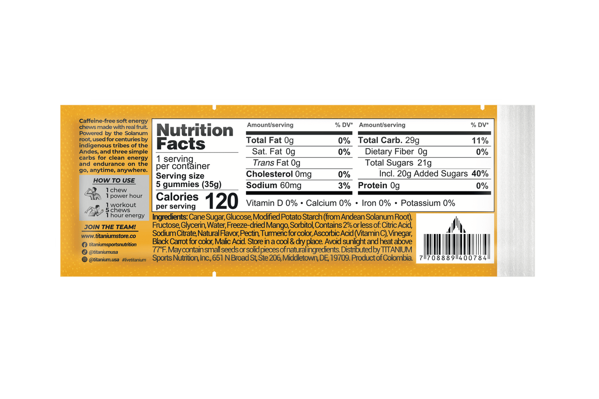 Soft Energy Chews, Dulce de Mango