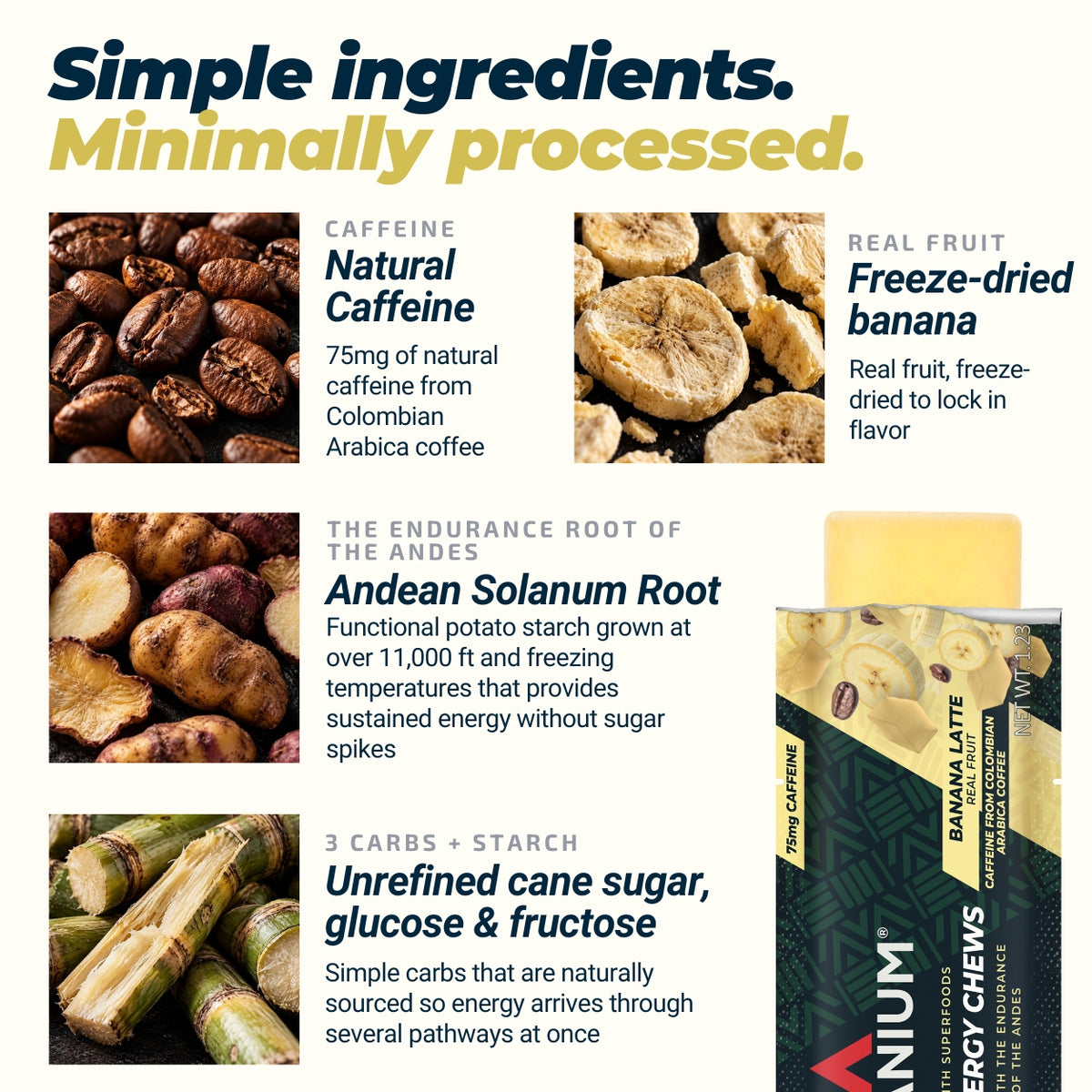 Soft Energy Chews, Banana Latte (+75mg Caffeine)